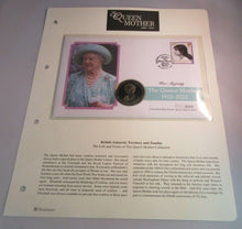 Load image into Gallery viewer, 1900-2002 HM QUEEN ELIZABETH QUEEN MOTHER PROOF ZAMBIA 1000 KWACHA COINCOVER PNC
