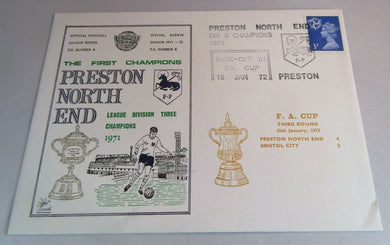 1970's VINTAGE FOOTBALL STAMP COVER PRESTON NORTH END