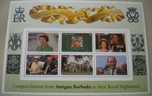 Load image into Gallery viewer, 1947-1997 THE GOLDEN WEDDING ANNIVERSARY QEII PP ANTIGUA BARBUDA 6 MNH STAMPS
