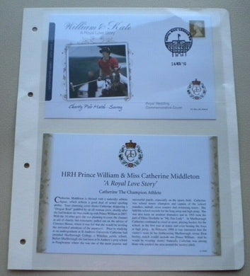2011 WILLIAM & KATE- A ROYAL LOVE STORY- THE SPORTING PRINCE COMMEMORATIVE COVER