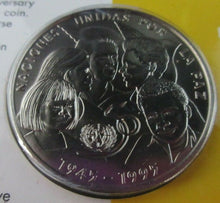 Load image into Gallery viewer, UNITED NATIONS 1945-1995 1 PESO COIN WITH INFORMATION CARD
