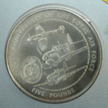 Load image into Gallery viewer, 1998 80TH ANNIVERSARY OF THE ROYAL AIR FORCE GUERNSEY ROYAL MINT £5 COIN COVER
