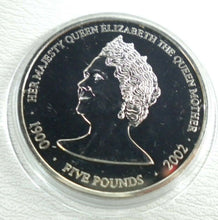 Load image into Gallery viewer, 2002 R/MINT HM QUEEN ELIZABETH THE QUEEN MOTHER BUNC GUERNSEY £5 COIN &amp; CAPSULE
