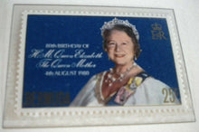 Load image into Gallery viewer, 1980 HM QUEEN ELIZABETH THE QUEEN MOTHER&#39;S 80TH BIRTHDAY 5 MNH STAMPS/INFO SHEET
