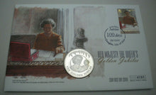 Load image into Gallery viewer, 2002 HM THE QUEEN&#39;S GOLDEN JUBILEE, FALKLAND ISLAND BUNC 50p CROWN COIN PNC
