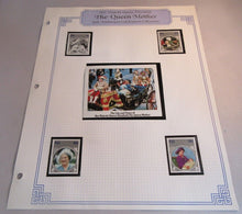 Load image into Gallery viewer, 1985 HMQE QUEEN MOTHER 85th ANNIV COLLECTION FIJI STAMPS ALBUM SHEET
