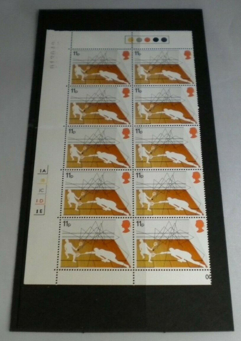 SQUASH 1977 11P BLOCK OF TEN STAMPS MNH WITH TRAFFIC LIGHTS