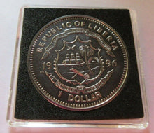 Load image into Gallery viewer, 1996 DANIEL BOON PIONEERS OF THE WEST PROOF LIBERIA $1 ONE DOLLAR COIN BOX &amp; COA
