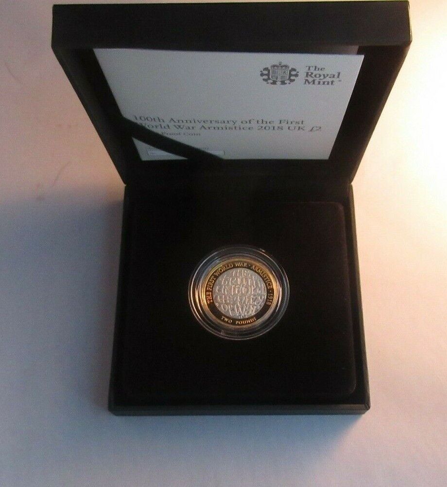 WWI Armistice 100th Anniv. 2018 Silver Proof UK Royal Mint £2 Coin In Box + COA