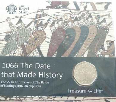 2016 Royal Mint Battle of Hastings 50p Fifty Pence Coin Pack Uncirculated