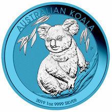 Load image into Gallery viewer, 2019  .999 Silver Coin - Space Blue Edition PANDA BRITANNIA EAGLE KOALA KANGAROO
