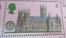 Load image into Gallery viewer, 1969 CATHEDRALS 5d 12 STAMPS MNH WITH TRAFFIC LIGHTS AND STAMP HOLDER
