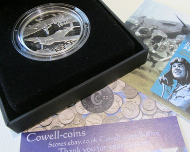 ALDERNEY 2010 BATTLE OF BRITAIN £5 SILVER PROOF CROWN BOXED/COA STUNNING COIN