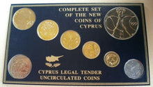 Load image into Gallery viewer, 1983-1991 COMPLETE SET OF THE NEW COINS OF CYPRUS BUNC CYPRUS LEGAL TENDER
