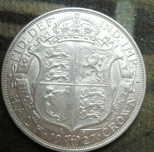 Load image into Gallery viewer, 1927 GEORGE V BARE HEAD COINAGE HALF 1/2 CROWN SPINK 4032 CROWNED SHIELD CC1
