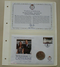 Load image into Gallery viewer, 2011 THE DUKE &amp; DUCHESS OF CAMBRIDGE A ROYAL LIFE PUBLIC LIFE £2 COIN COVER PNC
