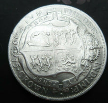 Load image into Gallery viewer, 1915 GEORGE V BARE HEAD FIRST COIN HALF 1/2 CROWN SPINK 4011 CROWNED SHIELD Cc6
