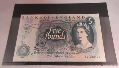 1967 FFORDE FIVE POUND £5 NOTE JAN 1967 UNC 15D 733176