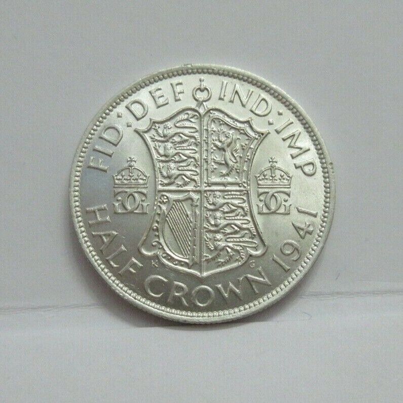 1941 GEORGE VI SILVER HALF CROWN SPINK REF 4080 UNC QUAD CAP BOXED WITH COA A2