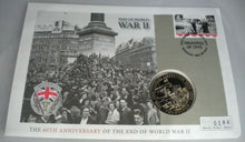 Load image into Gallery viewer, VICTORY OVER GERMANY END OF WORLD WAR II 1945-1995 PROOF £2 COIN COVER PNC &amp;INFO
