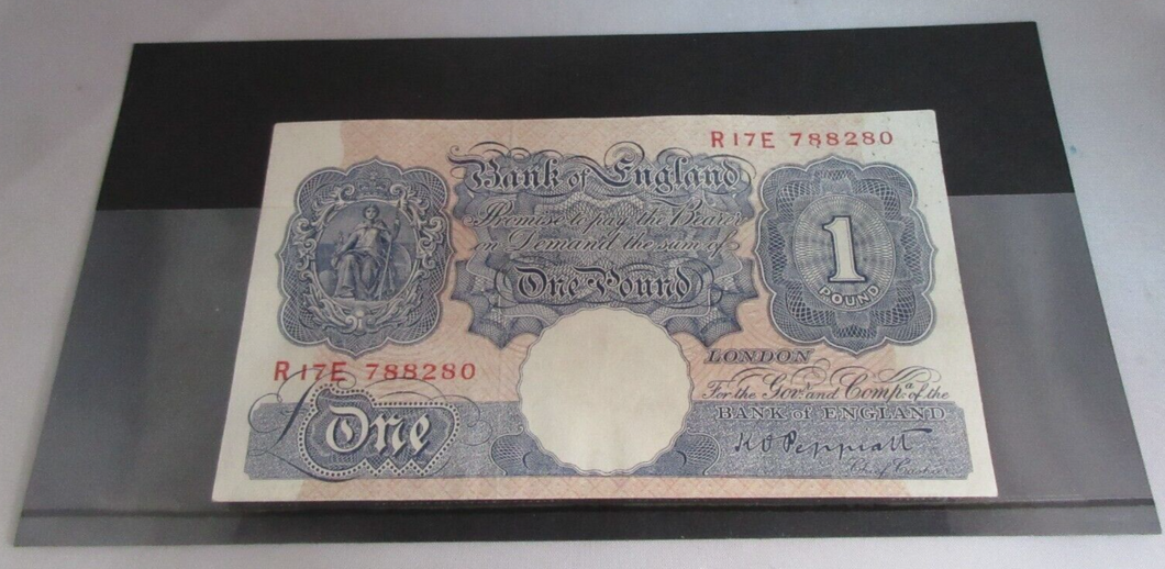 1940 £1 ONE POUND BANK NOTE MARCH 1940 PEPPIATT BLUE VF-EF R17E 788280