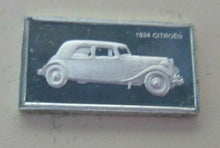 Load image into Gallery viewer, 1934 CITROEN 15mm X 10mm 1.60gram SILVER INGOT WITH INFORMATION SLIP
