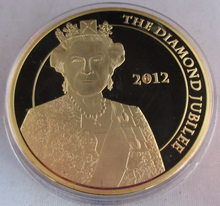 Load image into Gallery viewer, 2012 PORTRAITS OF THE QUEEN GOLD PLATED PROOF MEDAL SET WITH COA &amp; BOX 12 MEDALS
