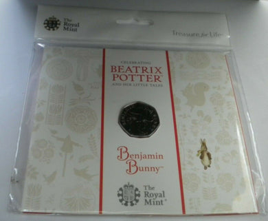 BEATRIX POTTER BENJAMIN BUNNY 2017 BU FIFTY PENCE IN SEALED ROYAL MINT PACK