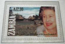 Load image into Gallery viewer, 1952-1992 QEII 40TH ANNIVERSARY OF THE ACCESSION - 5 X ZAMBIA MNH STAMPS/INFO
