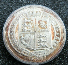 Load image into Gallery viewer, 1887 VICTORIA JUBILEE HEAD SHIELD IN GARTER 6d SIXPENCE COIN SPINK 3928 PROOF
