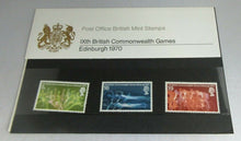 Load image into Gallery viewer, 1970 9TH BRITISH COMMONWEALTH GAMES BRITISH MINT STAMPS PRESENTATION PACK
