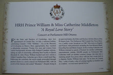Load image into Gallery viewer, 2011 WILLIAM &amp; KATE - A ROYAL LOVE STORY,CONCERT AT PARLIAMENT HILL,OTTAWA COVER

