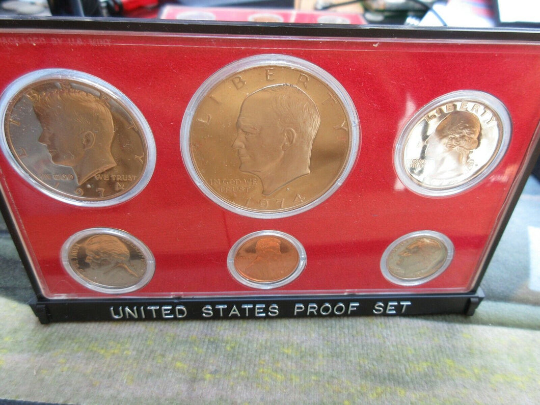 USA PROOF 6 COIN SET 1974 SANFASICO MINT MOON LANDING $1 DOLLAR - CENT US MINT