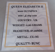 Load image into Gallery viewer, 2022 UK OLYMPICS 2021 50P FIFTY PENCE COIN BOX &amp; COA

