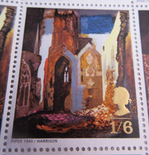 Load image into Gallery viewer, 1968 PAINTINGS JOHN PIPER RUINS OF ST MARY LE PORT 1/6 FULL SHEET 60 STAMPS MNH
