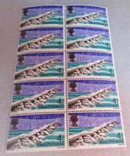 Load image into Gallery viewer, 1968 TARR STEPS PREHISTORIC 4d BLOCK OF 10 STAMPS MNH INCLUDES STAMP HOLDER
