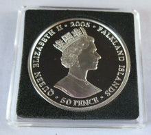 Load image into Gallery viewer, 2005 60TH ANNIVERSARY OF THE END OF WWII QEII SILVER PROOF FIFTY PENCE BOX/COA
