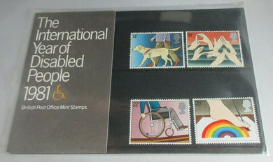 1981 INTERNATIONAL YEAR OF DISABLED THE BRITISH MINT STAMPS PRESENTATION PACK