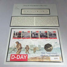 Load image into Gallery viewer, 1994 D-DAY 50TH ANNIVERSARY FIRST DAY COVER 50P COIN COVER PNC,STAMPS,&amp;POSTMARKS
