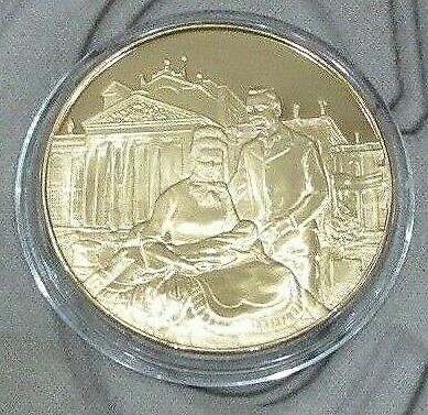 1974 John Pinches Churchill Centenary Trust Silver Proof Gold Plated 1oz Medals