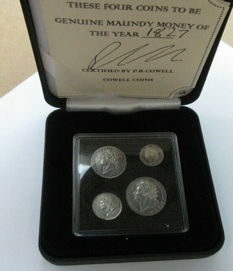 GEORGE IV MAUNDY MONEY 1822 - 1830 LAUREL HEAD REF SPINK 3816 BOXED WITH CERT