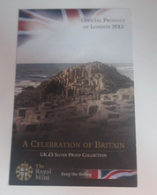 Load image into Gallery viewer, 2010 Giants Causeway Celebration of Britain Silver Proof £5 Coin COA Royal Mint
