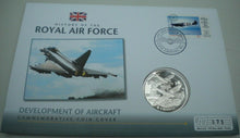 Load image into Gallery viewer, 2008 DEVELOPMENT OF AIRCRAFT - HISTORY OF THE RAF PROOF 1 CROWN  COIN COVER PNC
