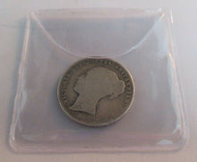 Load image into Gallery viewer, 1844 QUEEN VICTORIA YOUNG BUN HEAD SILVER ONE SHILLING COIN IN CLEAR FLIP F
