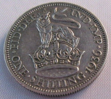 Load image into Gallery viewer, 1936 KING GEORGE V BARE HEAD .500 SILVER ONE SHILLING COIN IN CLEAR FLIP
