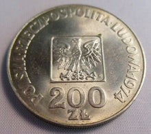 Load image into Gallery viewer, 1974 POLAND 30TH ANNIVERSARY OF THE REPUBLIC .625 SILVER 200 ZT COIN CLEAR FLIP
