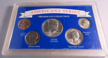 Load image into Gallery viewer, USA AMERICANA SERIES PRESIDENTS COLLECTION 5 COIN SET IN HARD CASE
