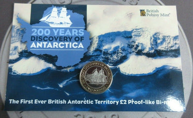 2020 Discovery of Antarctica First Ever BAT Bi-Metal Proof-like £2 Coin In Pack