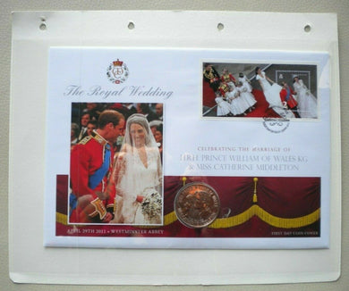 2011 WILLIAM & CATHERINE THE ROYAL WEDDING BUNC GUERNSEY £5 COIN COVER PNC
