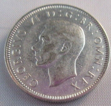 Load image into Gallery viewer, 1942 KING GEORGE VI BARE HEAD .500 SILVER aUNC ONE SHILLING COIN &amp; CLEAR FLIP E1
